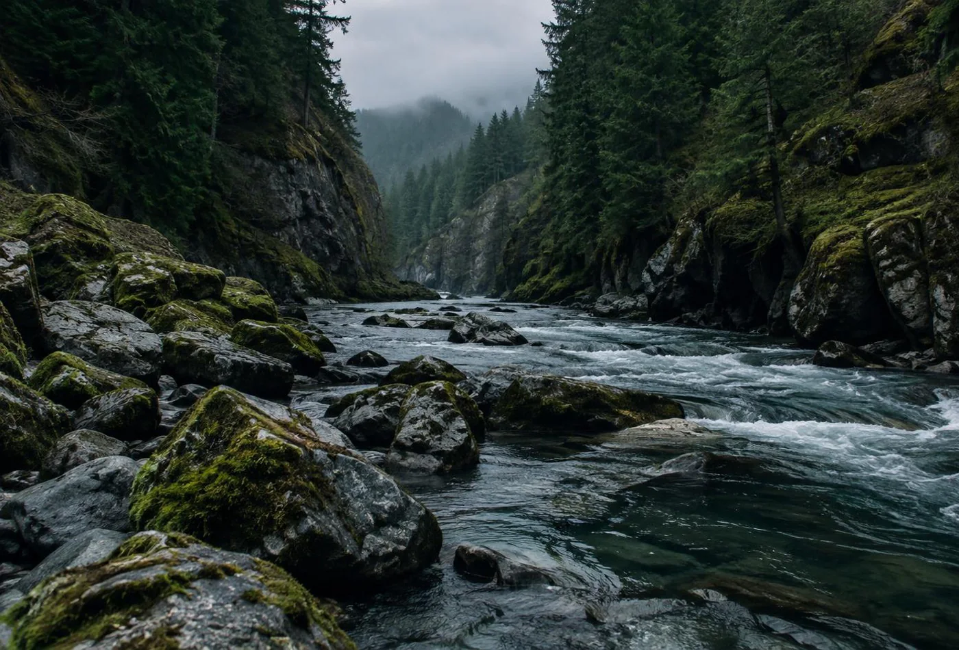 Northwest backcountry — NW Gun News A cold river running through a Pacific Northwest canyon